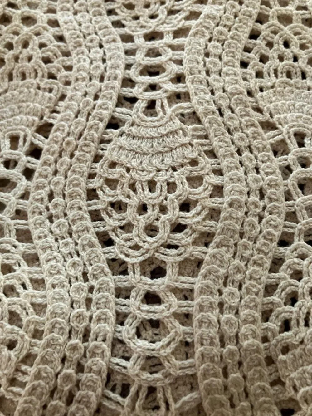 JESSICA SIMPSON - Beige crochet cropped sweater - Medium - Picture 4 of 6